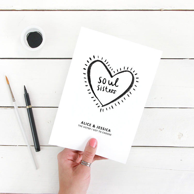 Personalised 'Soul Sisters' Friendship Art Print