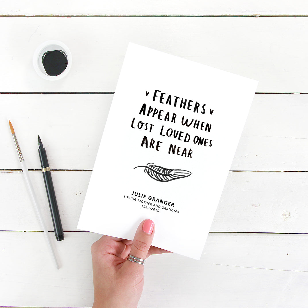 Feather's Appear' Personalised Remembrance Print
