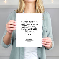 Nannys Hold Our Hearts Forever Remembrance Print
