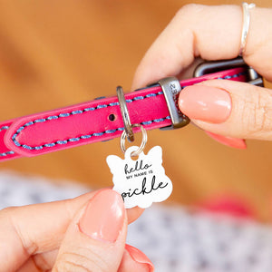 Personalised Cat Face Hello Cat ID Tag