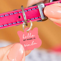 Personalised Cat Face Hello Cat ID Tag