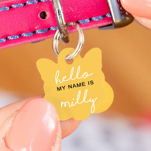 Personalised Cat Face Hello Cat ID Tag