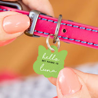 Personalised Cat Face Hello Cat ID Tag