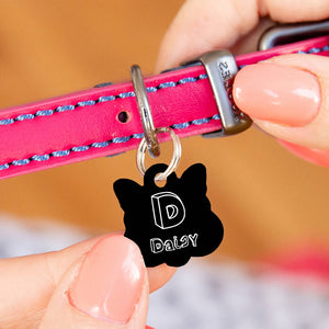 Personalised Cat Face Inital Cat ID Tag