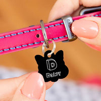 Personalised Cat Face Black Spot Cat ID Tag