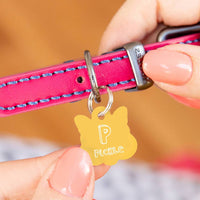 Personalised Cat Face Black Spot Cat ID Tag
