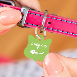 Personalised Cat Face Paw Print Cat ID Tag