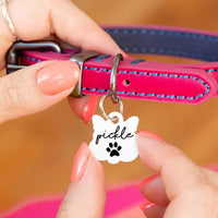 Personalised Cat Face Heart Cat ID Tag