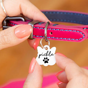 Personalised Cat Face Paw Print Cat ID Tag