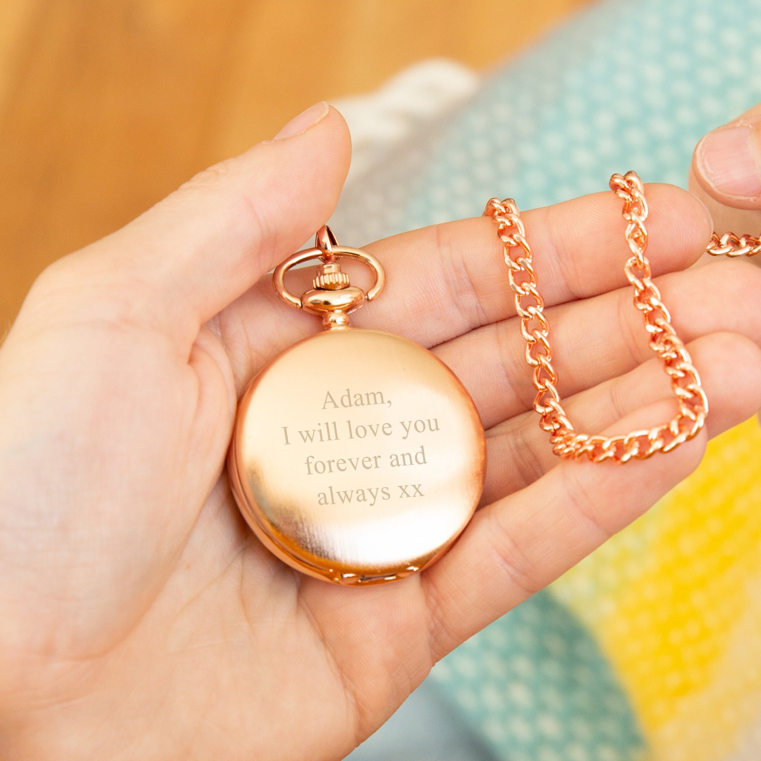 Rose gold pocket watch on sale