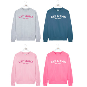 Personalised Cat Mama Est Sweatshirt