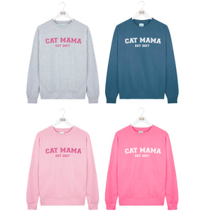 Personalised Cat Mama Est Sweatshirt