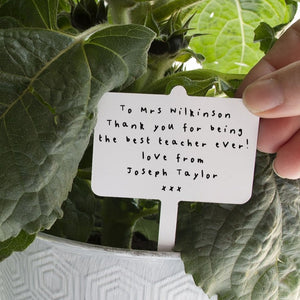 Thank You Teacher Personalised Plant Marker