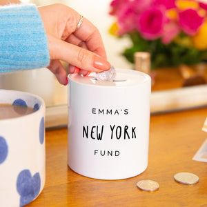 Personalised Travelling Holiday Money Box