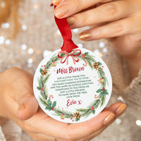 Personalised Thank You Teacher Christmas Decoration