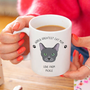Personalised 'Worlds Best Cat Mum' Cat Breed Mug