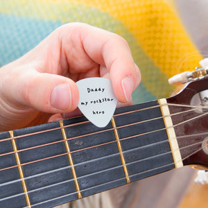 Personalised 'My Rockstar Hero' Guitar Plectrum