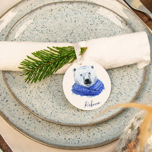Personalised Christmas Polar Bear Place Setting