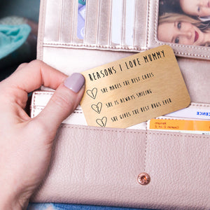 Personalised Reasons I Love You Wallet Card