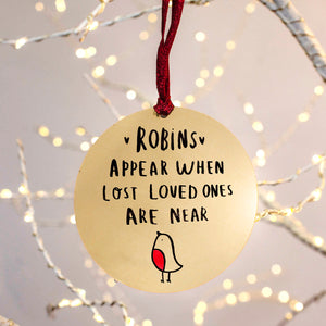 Remembrance 'Robins Appear' Christmas Tree Bauble