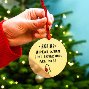 Remembrance 'Robins Appear' Christmas Tree Bauble