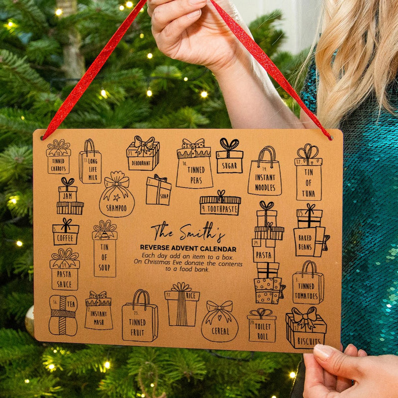 Personalised Reverse Christmas Advent Calendar Reusable