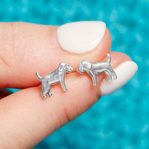 Sterling Silver Dog Stud Earrings