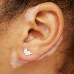 Sterling Silver Bunny Earring Studs