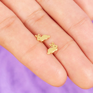 Gold Plated Bunny Earring Studs
