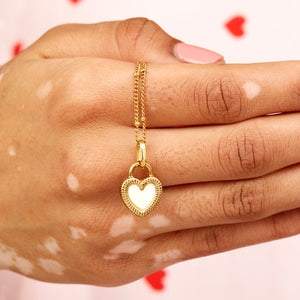 Gold Plated Double Sided Heart Beaded Necklace