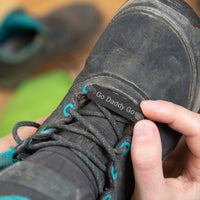 Personalised Shoe Tag - Black Ground with silver text