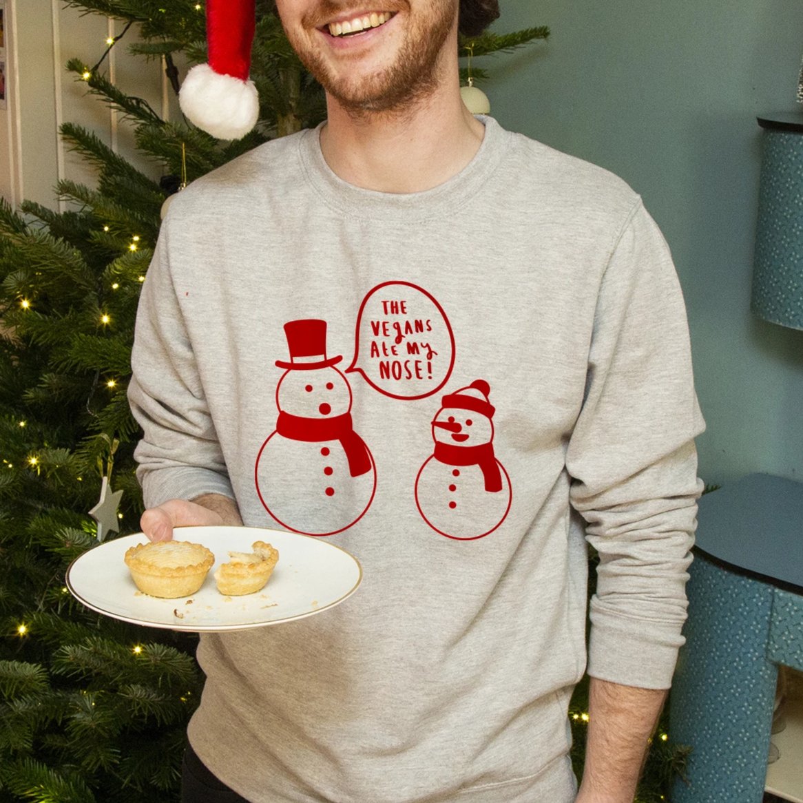 The Vegan s Ate My Nose Snowman Christmas Jumper