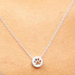 Sterling Silver Paw Print Necklace