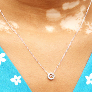 Sterling Silver Paw Print Necklace