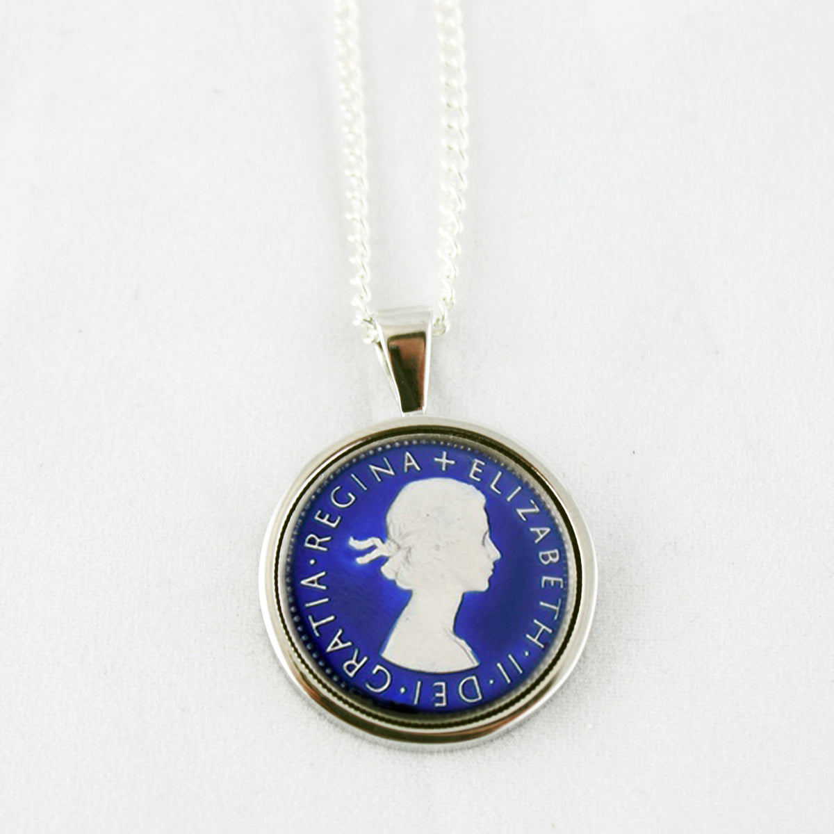 Sixpence Enamel Coin Necklace