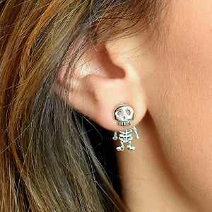Sterling Silver Skeleton Stud Earrings