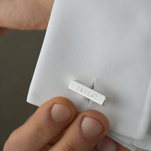 Personalised Silver Bar Cufflinks