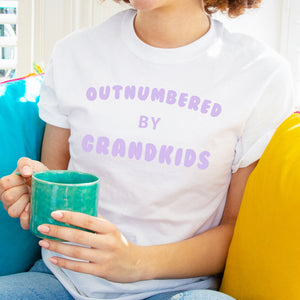 Outnumbered By Grandkids' Grandma T-Shirt Top