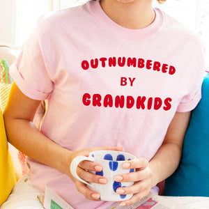 Outnumbered By Grandkids' Grandma T-Shirt Top