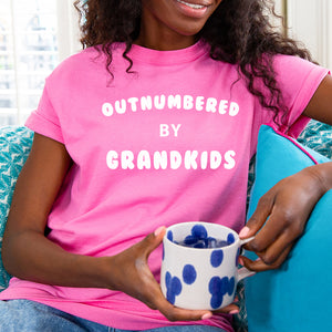 Outnumbered By Grandkids' Grandma T-Shirt Top