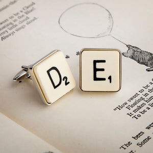 Vintage Letter Tile Personalised Cufflinks