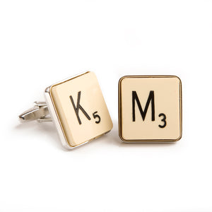 Vintage Letter Tile Personalised Cufflinks