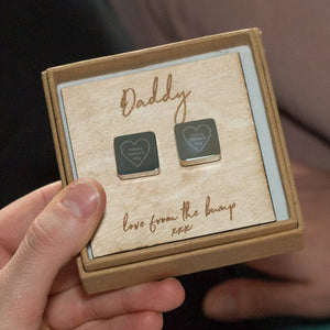 Happy Father's Day From The Bump Wooden Card Cufflinks