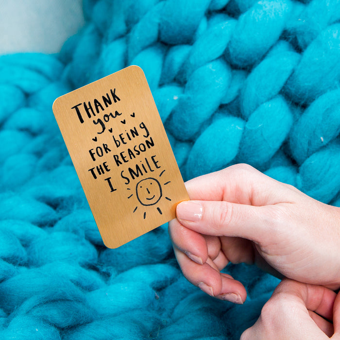 Thank You For Being The Reason I Smile' Wallet Card