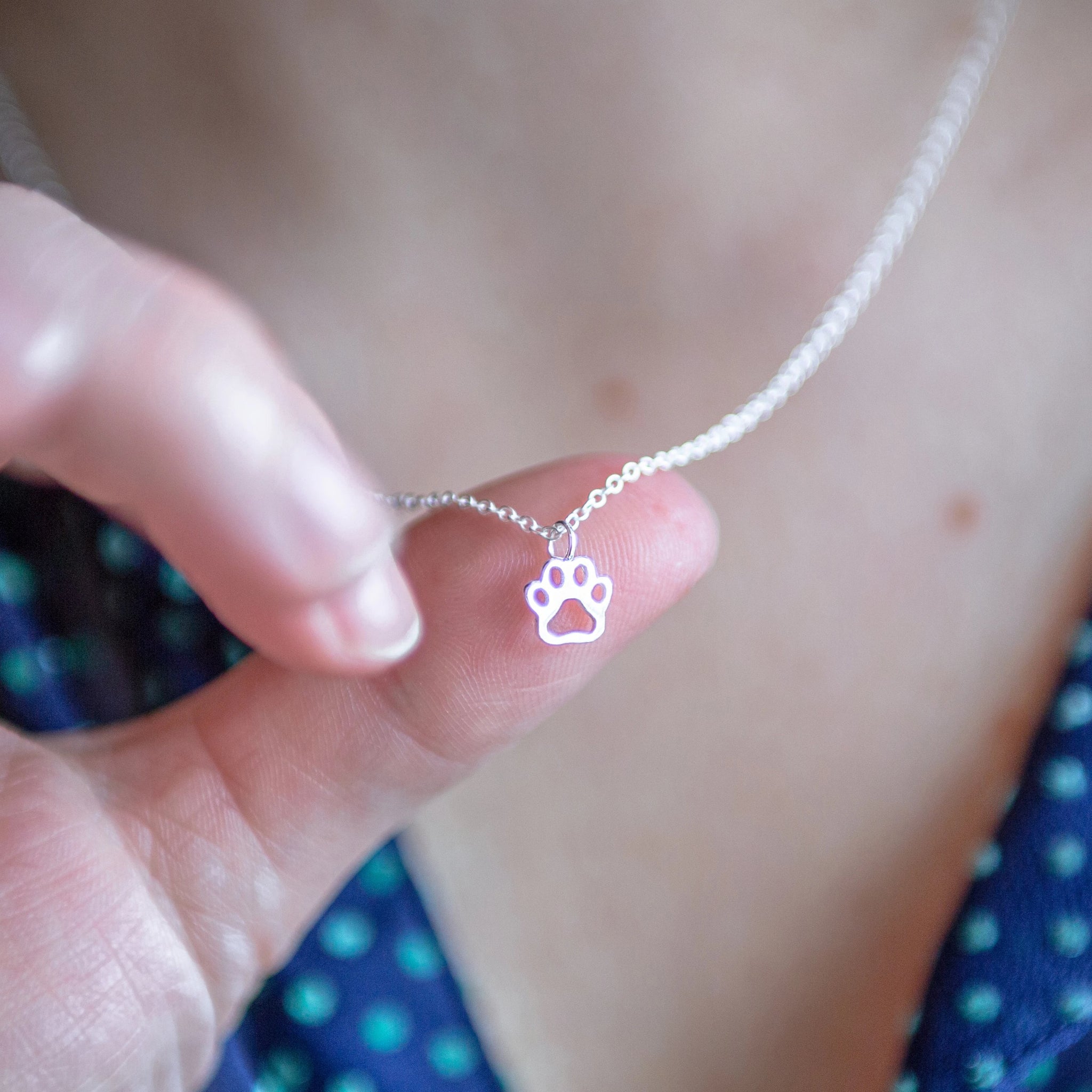 Sterling silver dog paw necklace sales