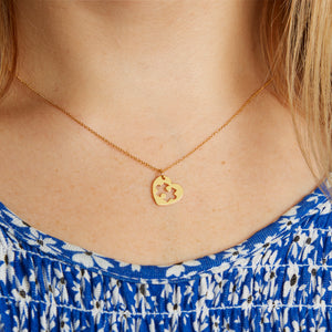 Gold Plated Mum And Me Jigsaw Puzzle Heart Necklace Set
