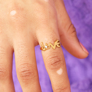 Gold Plated Adjustable Love Ring