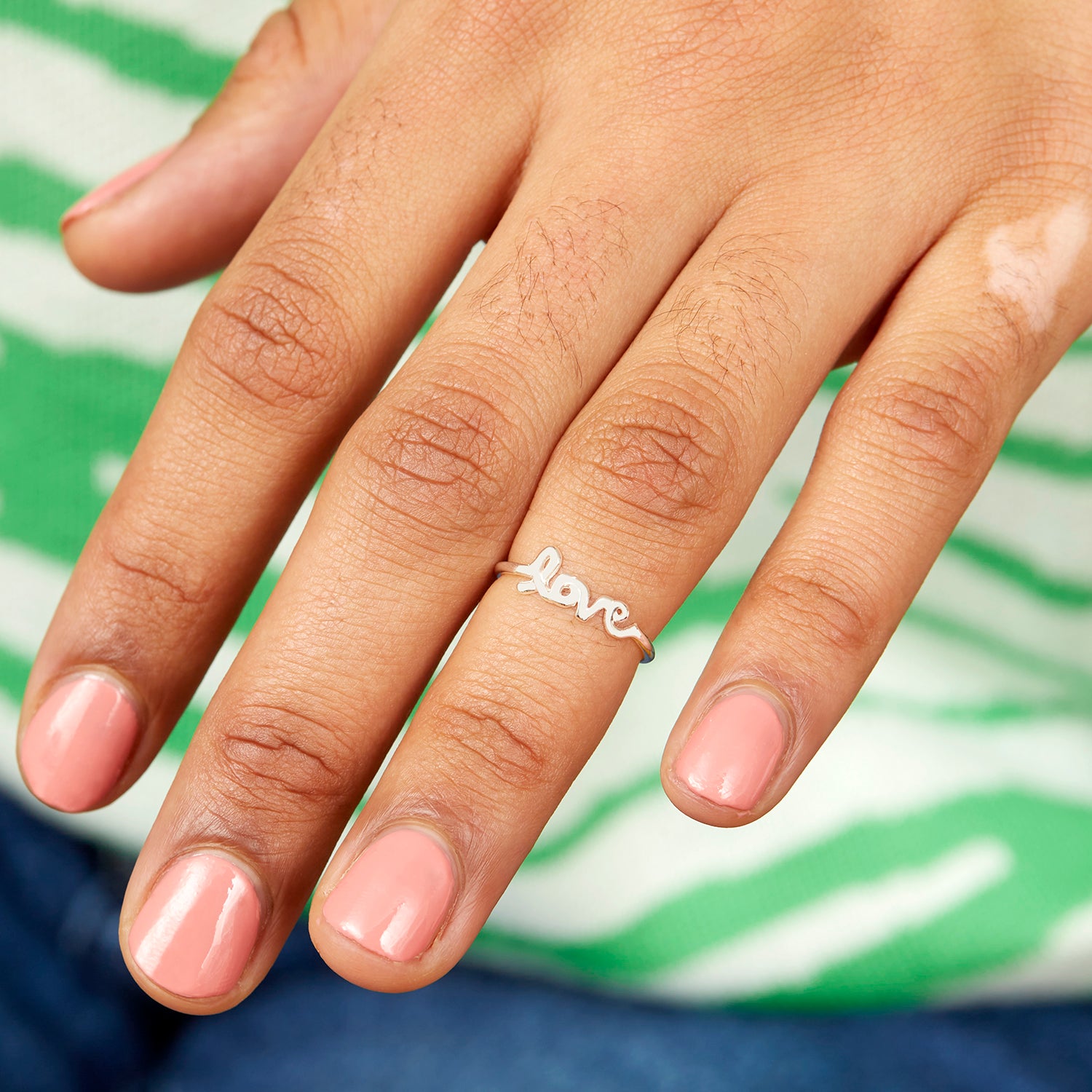 Sterling silver hotsell love ring