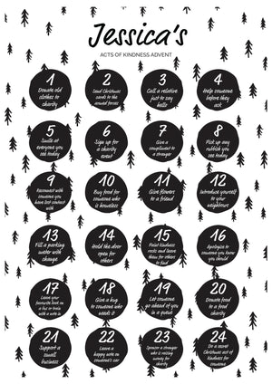 Personalised Acts Of Kindness Reusable Advent Calendar