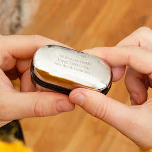 Personalised Message Chrome Cufflink box